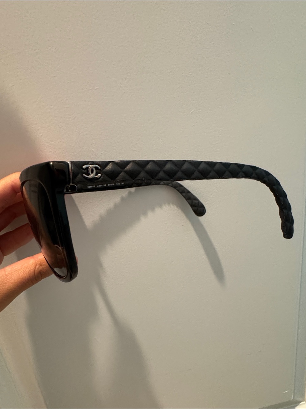 CHANEL Black Quilted-Temple Sunglasses with Logo Case - Picture 3 of 11